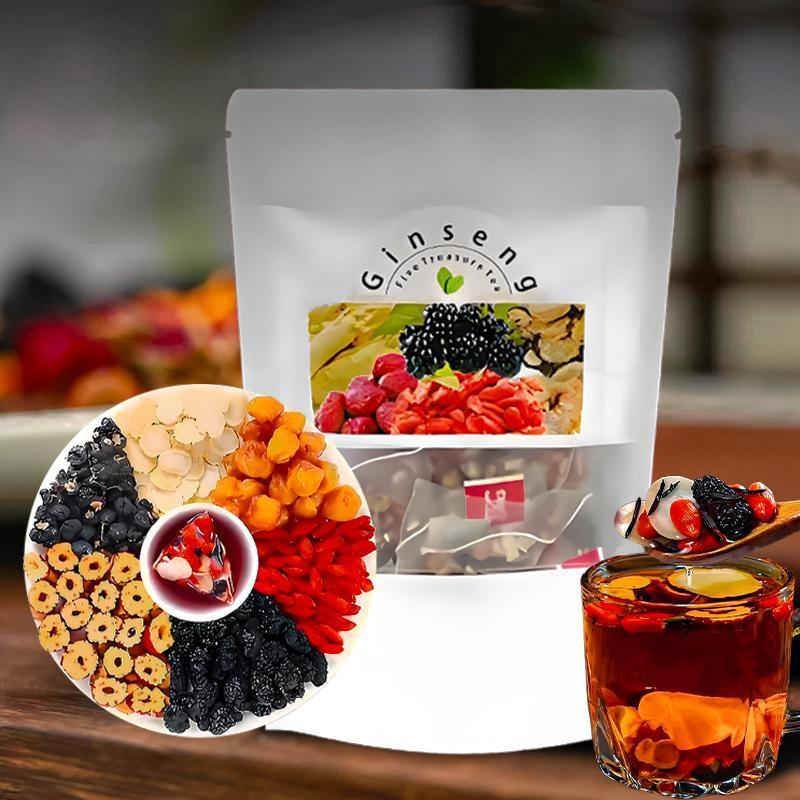 Herbal Wellness Tea - Chá de Ginseng Cinco Tesouros: Energia